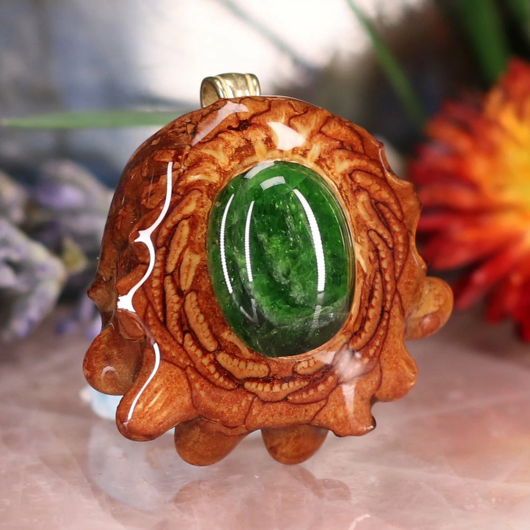 TEP Pendants Chrome Diopside 5 TEP Pendants Chrome Diopside