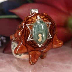 TEP Ocean Jasper With Silver Merkaba Pendants