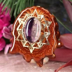 TEP Fluorite With Gold 64 Star Tetrahedron Pendants