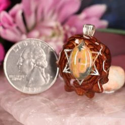 TEP Ocean Jasper With Silver Merkaba Pendants