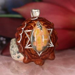 TEP Ocean Jasper With Silver Merkaba Pendants