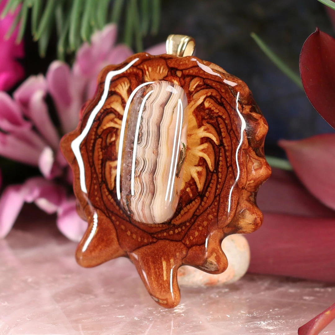 TEP Crazy Lace Agate Pendants 4 TEP Crazy Lace Agate Pendants