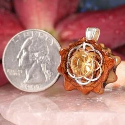 TEP Citrine With Silver Seed Of Life Pendants