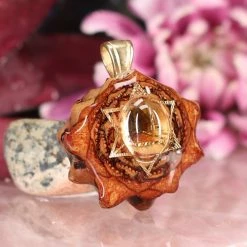 TEP Pendants Citrine With Gold Merkaba