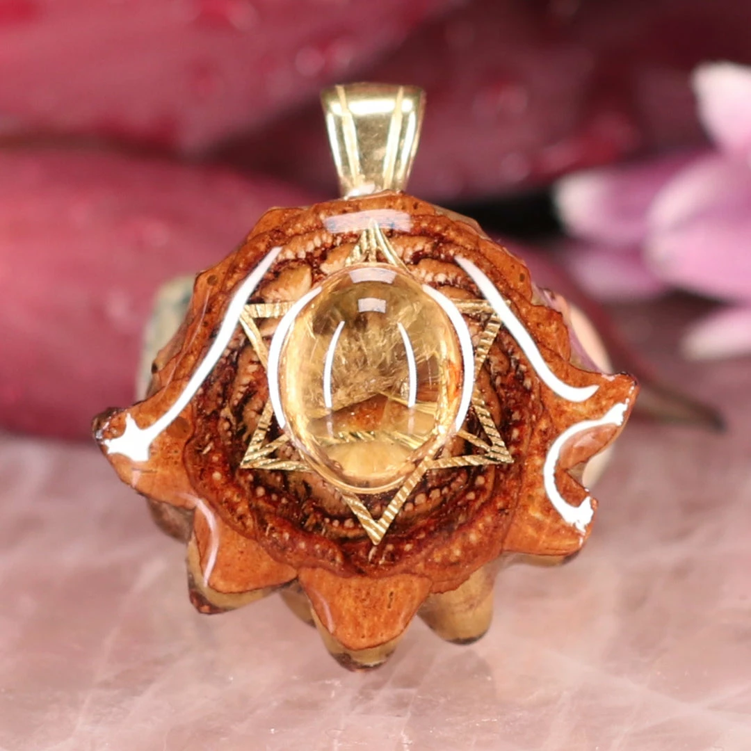 TEP Citrine With Gold Merkaba Pendants 3 TEP Citrine With Gold Merkaba Pendants