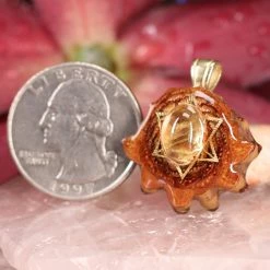 TEP Citrine With Gold Merkaba Pendants 6 TEP Citrine With Gold Merkaba Pendants