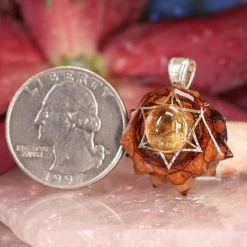 TEP Citrine With Silver Merkaba Pendants