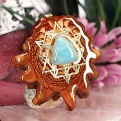 TEP Pendants Amazonite With Gold 64 Star Tetrahedron