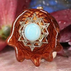 TEP Amazonite With Gold 64 Star Tetrahedron Pendants