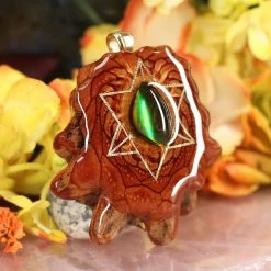 TEP Pendants Ammolite With Gold Merkaba