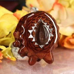 TEP Pendants Ammolite With Silver Sri Yantra