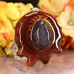 TEP Pendants Gray Druzy Quartz