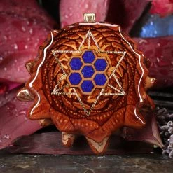 TEP Pendants Cosmic Honeycomb With Gold Merkaba