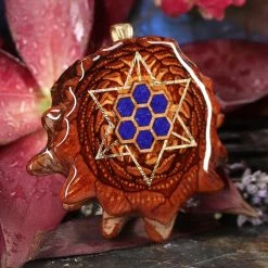 TEP Pendants Cosmic Honeycomb With Gold Merkaba