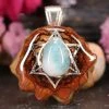 TEP Larimar With Silver Merkaba Pendants