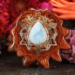 TEP Larimar With Gold 64 Star Tetrahedron Pendants