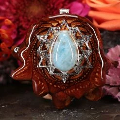 TEP Pendants Larimar With Silver 64 Star Tetrahedron