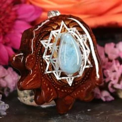 TEP Pendants Larimar With Silver 64 Star Tetrahedron