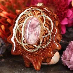 TEP Pendants Lepidolite With Gold Seed Of Life