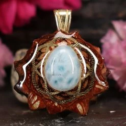 TEP Larimar With Gold Seed Of Life