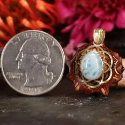 TEP Larimar With Gold Seed Of Life