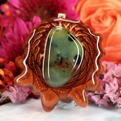 TEP Chrysoprase In The Matrix Pendants