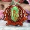 TEP Green Mohave Turquoise With Gold Seed Of Life And Back Om