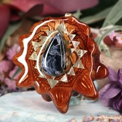TEP Blue Pietersite With Gold Sri Yantra