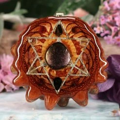 TEP Watermelon Tourmaline With Gold Merkaba Multi-Stone And Back Om Pendants