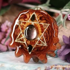 TEP Watermelon Tourmaline With Gold Merkaba Multi-Stone And Back Om Pendants