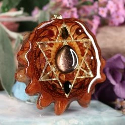TEP Watermelon Tourmaline With Gold Merkaba Multi-Stone And Back Om Pendants