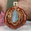 TEP Pendants Australian Blue Opal With Gold Seed Of Life 2 TEP Pendants Australian Blue Opal With Gold Seed Of Life