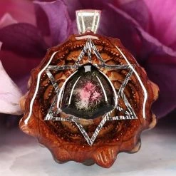 TEP Watermelon Tourmaline With Silver Merkaba Pendants