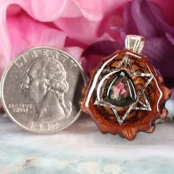 TEP Watermelon Tourmaline With Silver Merkaba Pendants