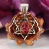 TEP Pendants Watermelon Tourmaline With Silver Merkaba