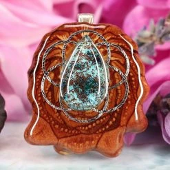 TEP Pendants Shattuckite With Silver Seed Of Life
