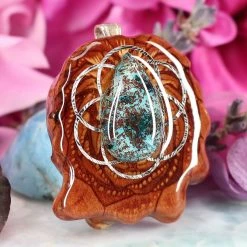 TEP Pendants Shattuckite With Silver Seed Of Life