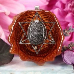TEP Iolite Sunstone With Silver Merkaba Pendants