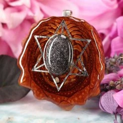 TEP Iolite Sunstone With Silver Merkaba Pendants