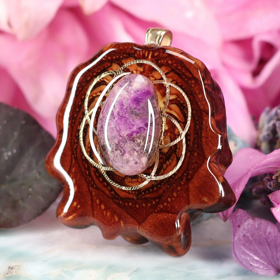 TEP Sugilite With Gold Seed Of Life 4 TEP Sugilite With Gold Seed Of Life