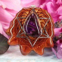 TEP Pendants Sugilite With Silver Merkaba