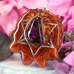 TEP Pendants Sugilite With Silver Merkaba