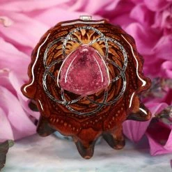 TEP Pink Tourmaline With Silver Seed Of Life