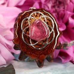 TEP Pink Tourmaline With Silver Seed Of Life