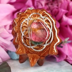 TEP Watermelon Tourmaline With Silver Seed Of Life Pendants 7 TEP Watermelon Tourmaline With Silver Seed Of Life Pendants