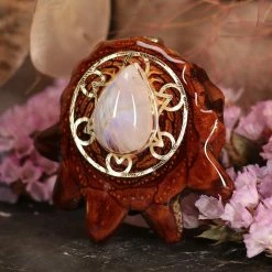TEP Moonstone With Gold Cube Of Metaron Pendants