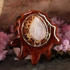 TEP Moonstone With Gold Cube Of Metaron Pendants