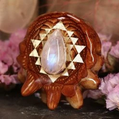 TEP Pendants Moonstone With Gold Sri Yantra