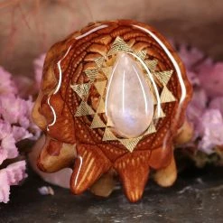 TEP Pendants Moonstone With Gold Sri Yantra
