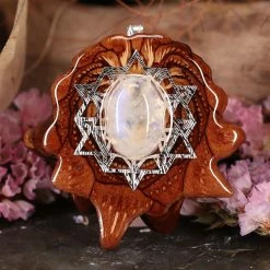 TEP Moonstone With Silver 64 Star Tetradedron